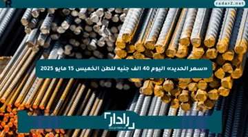 «سعر الحديد» اليوم 40 ألف جنيه للطن الخميس 15 مايو 2025